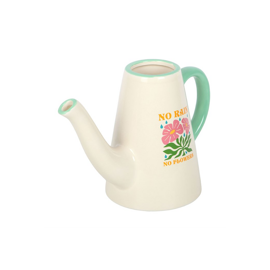 No Rain, No Flowers Ceramic Watering Can / Vase