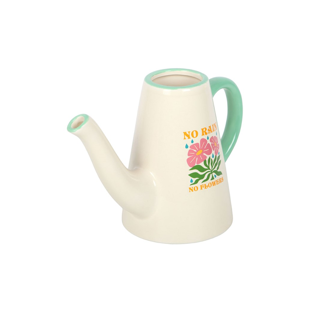 No Rain, No Flowers Ceramic Watering Can / Vase