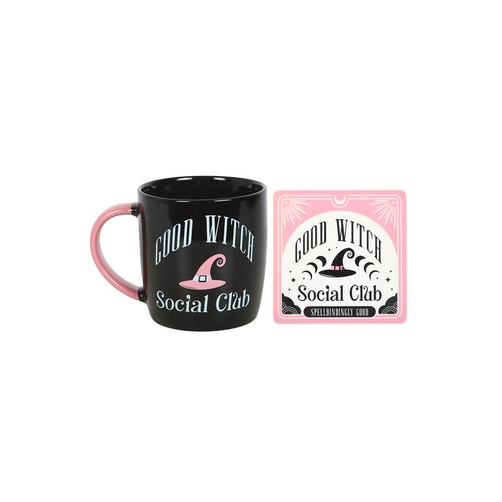 Good Witch Social Club Mug and Coaster Set