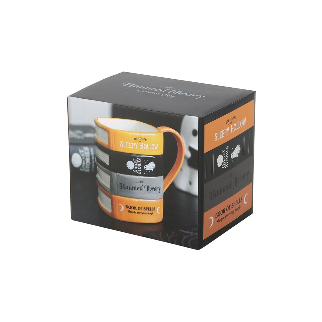 The Haunted Library Book Stack Mug