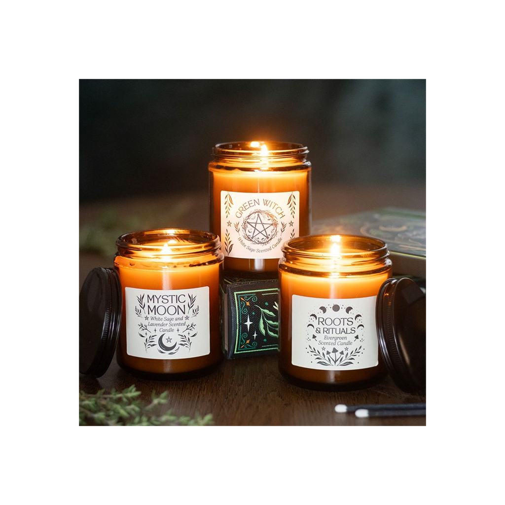 Mystic Moon Sage & Lavender Amber Glass Candle