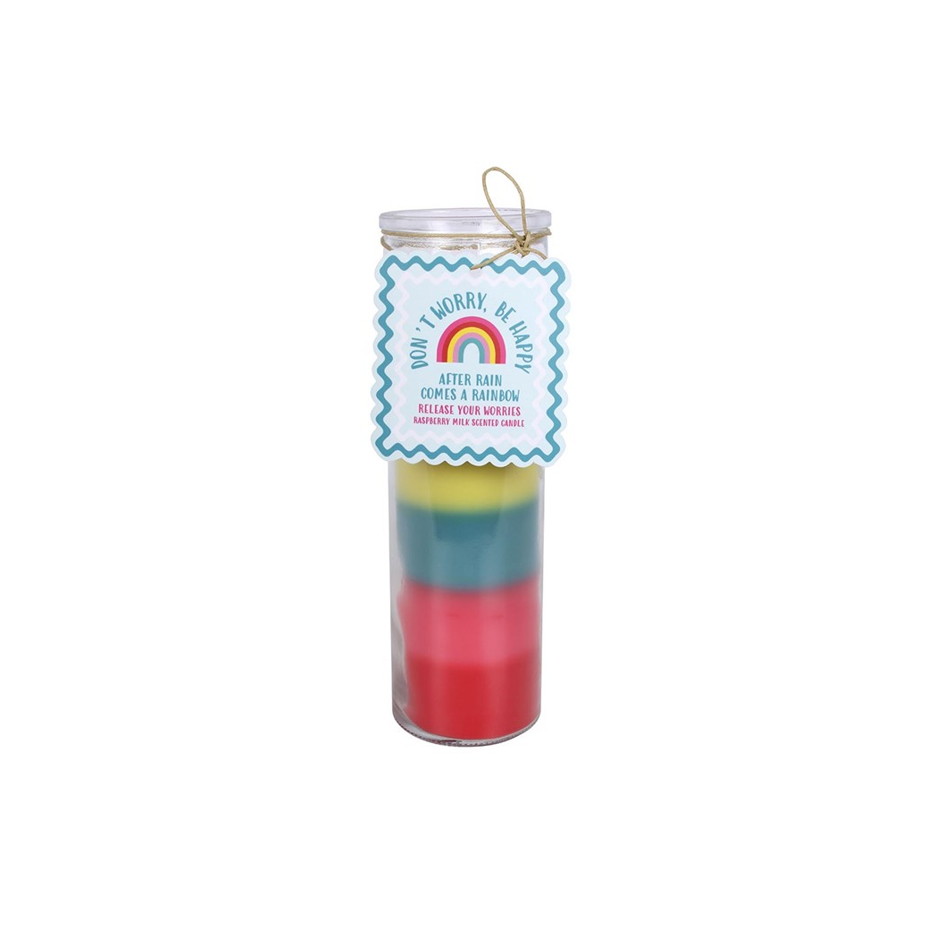 Striped Raspberry Milk Scented Tube Candle