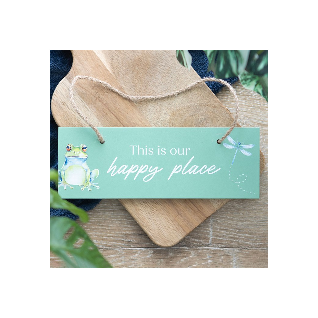 Light Green This is Our Happy Place Hanging Sign