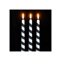 Set of 3 Black Candy Cane Taper Candles