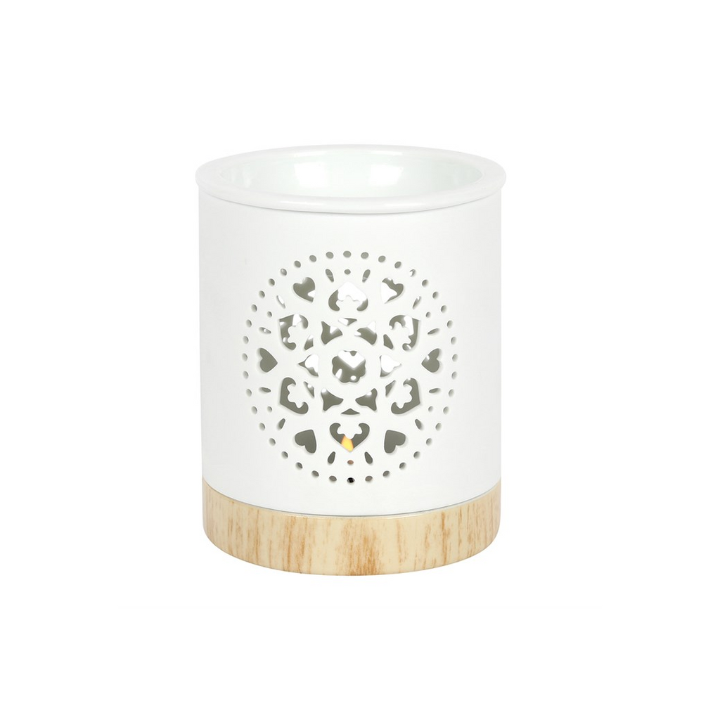 White Mandala Cut Out Oil Burner