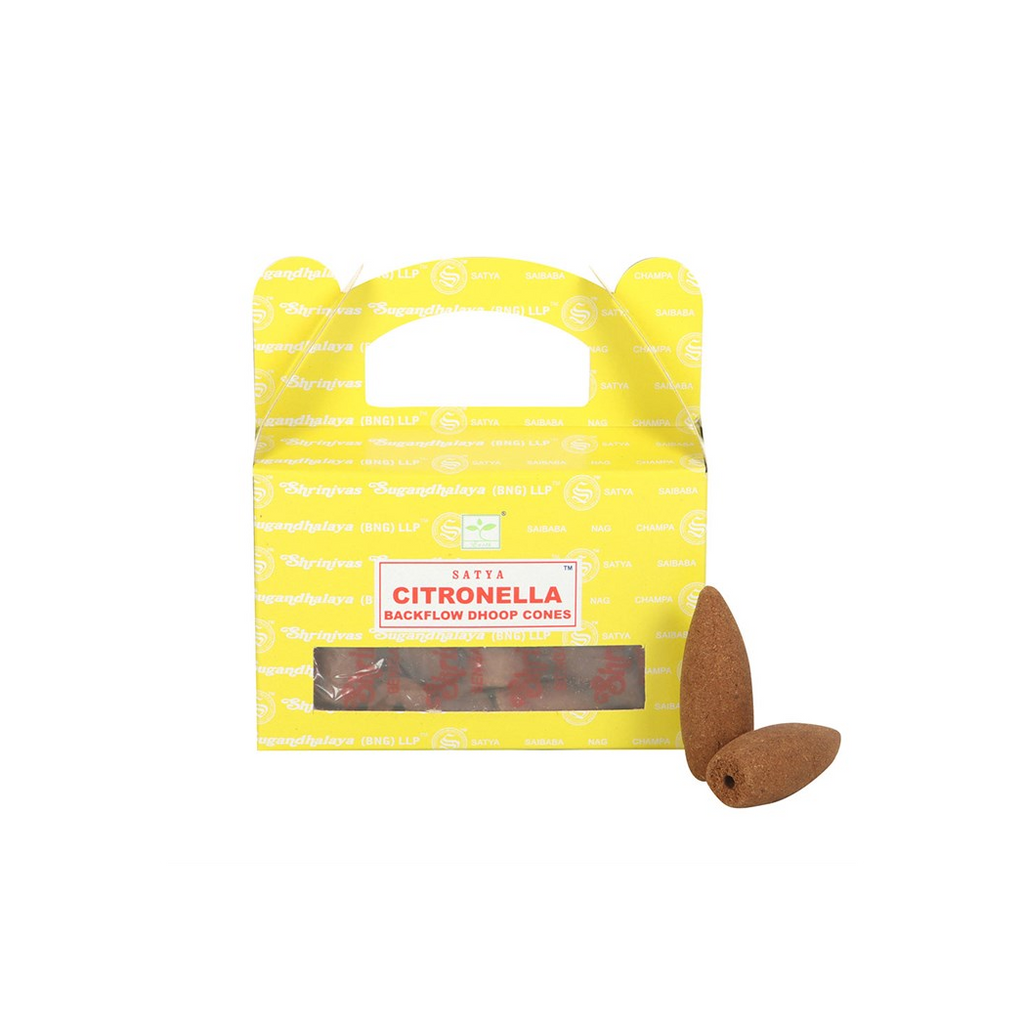 Set of 6 Citronella Backflow Dhoop Incense Cones by Satya (6/30)