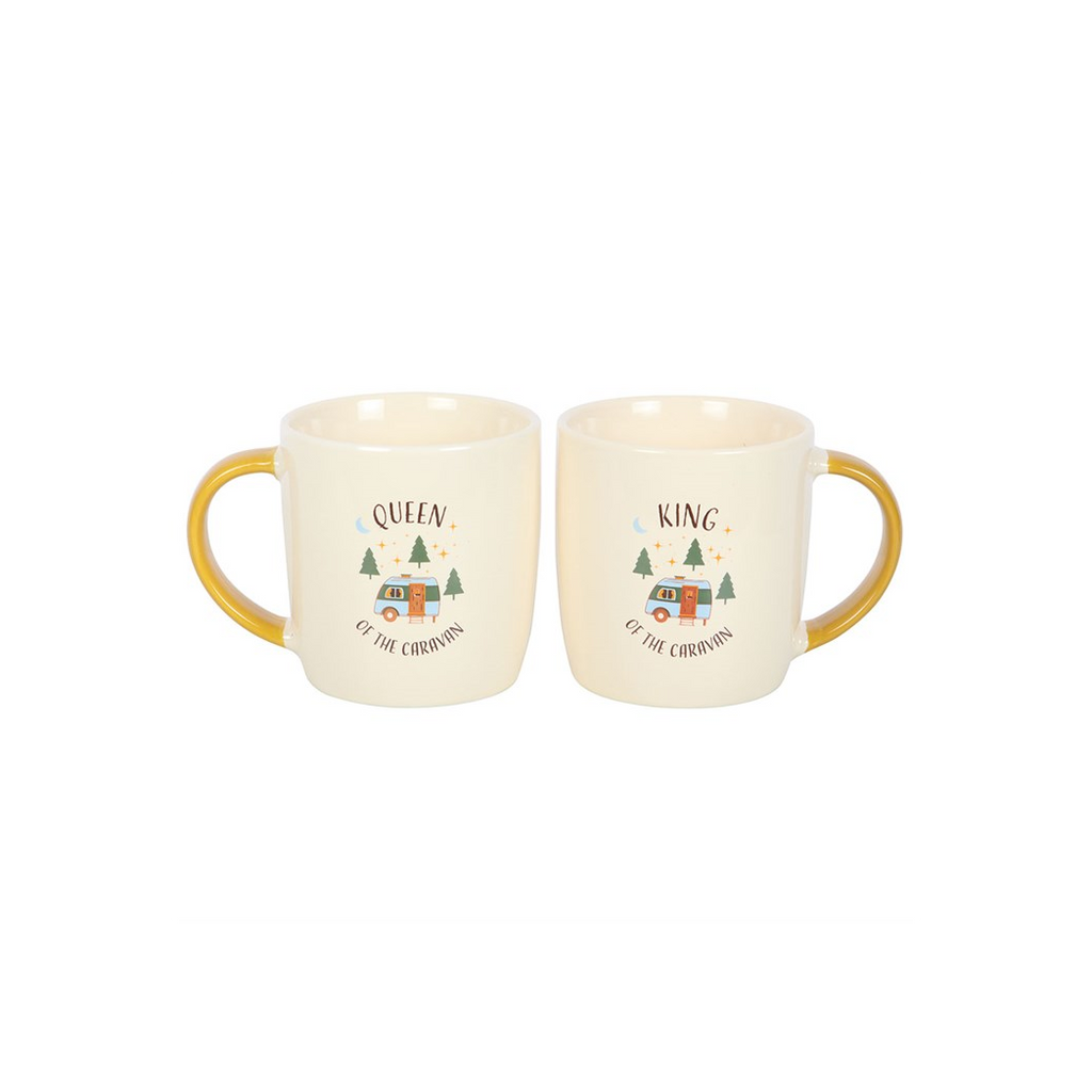 Camping King and Queen Couples Mug Set