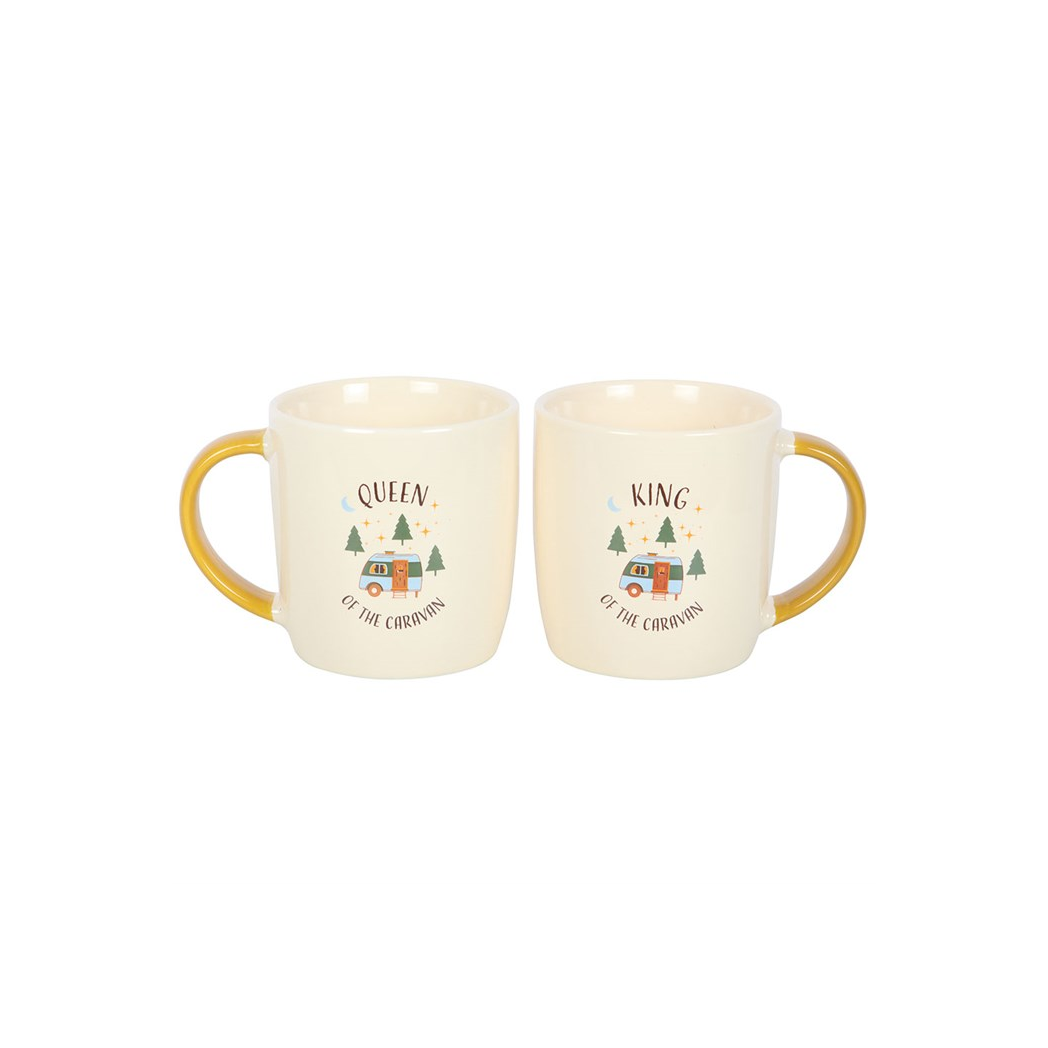 Camping King and Queen Couples Mug Set