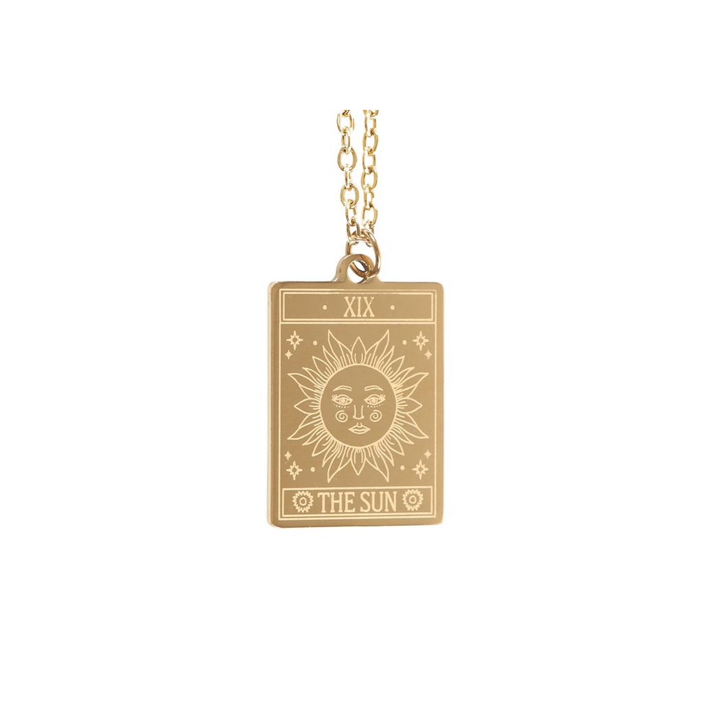 The Sun Vintage Tarot Necklace on Greeting Card