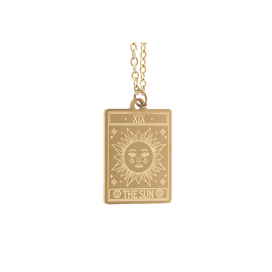 The Sun Vintage Tarot Necklace on Greeting Card