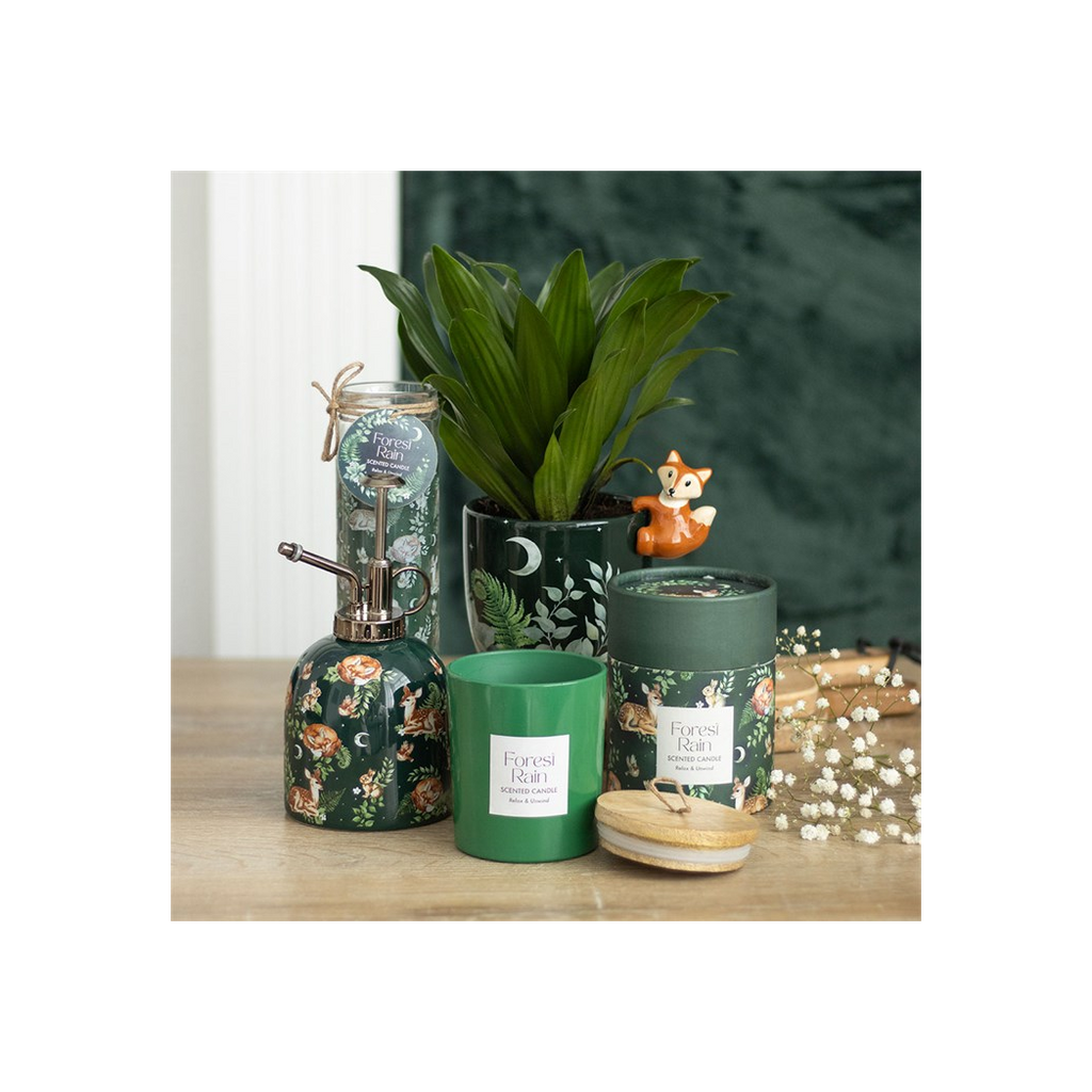 Green Forest Plant Pot with Fox