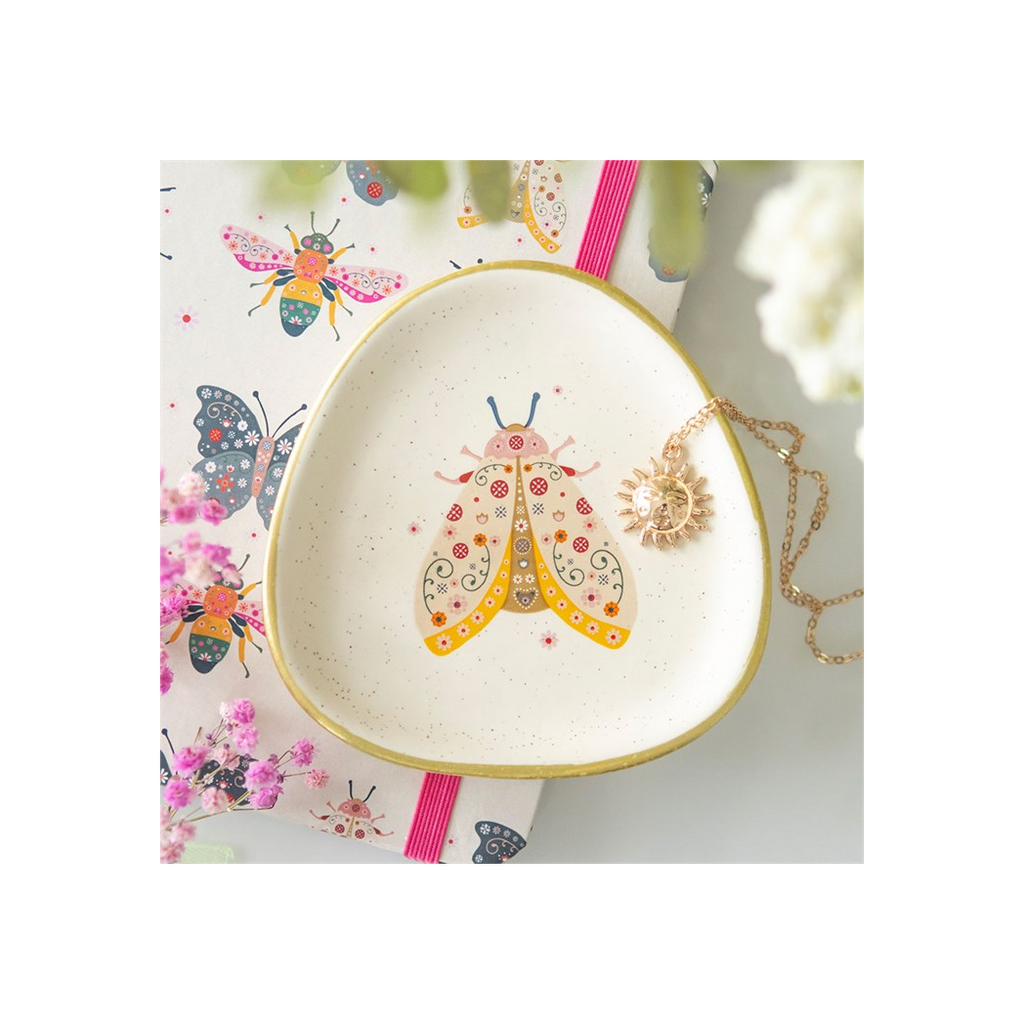 Floral Moth Trinket Dish