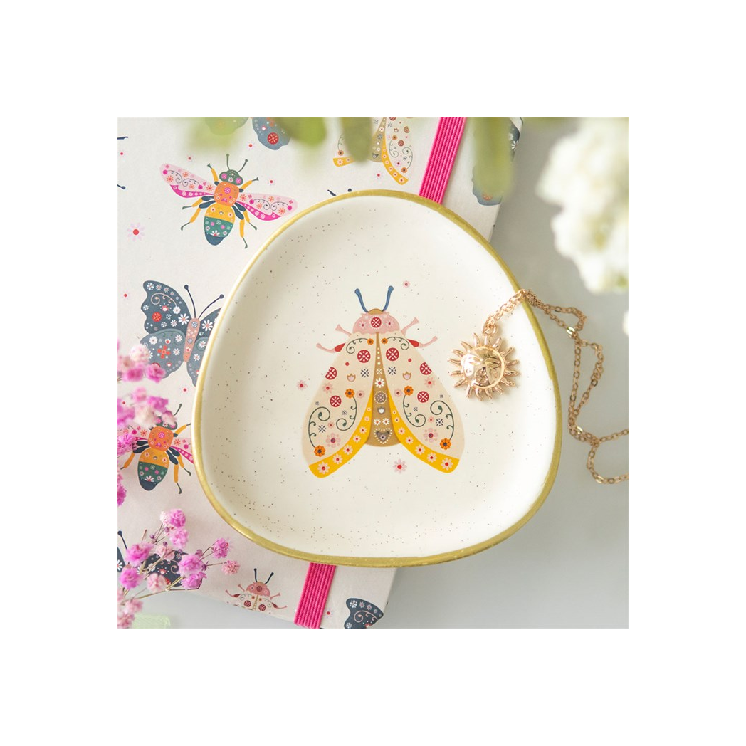 Floral Moth Trinket Dish