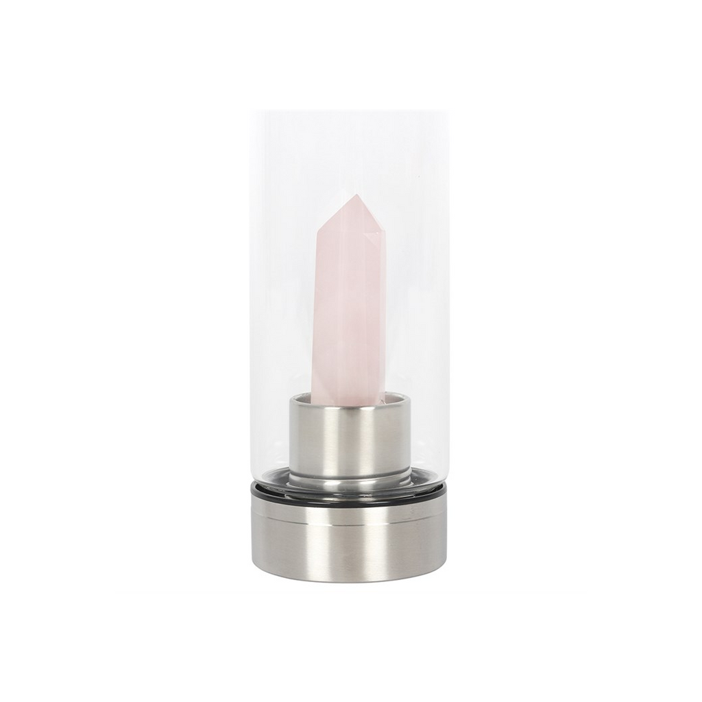 Rose Quartz Purifying Glass Water Bottle