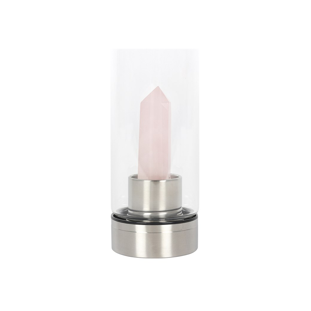 Rose Quartz Purifying Glass Water Bottle
