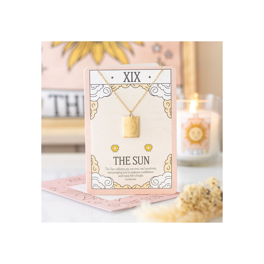 The Sun Vintage Tarot Necklace on Greeting Card
