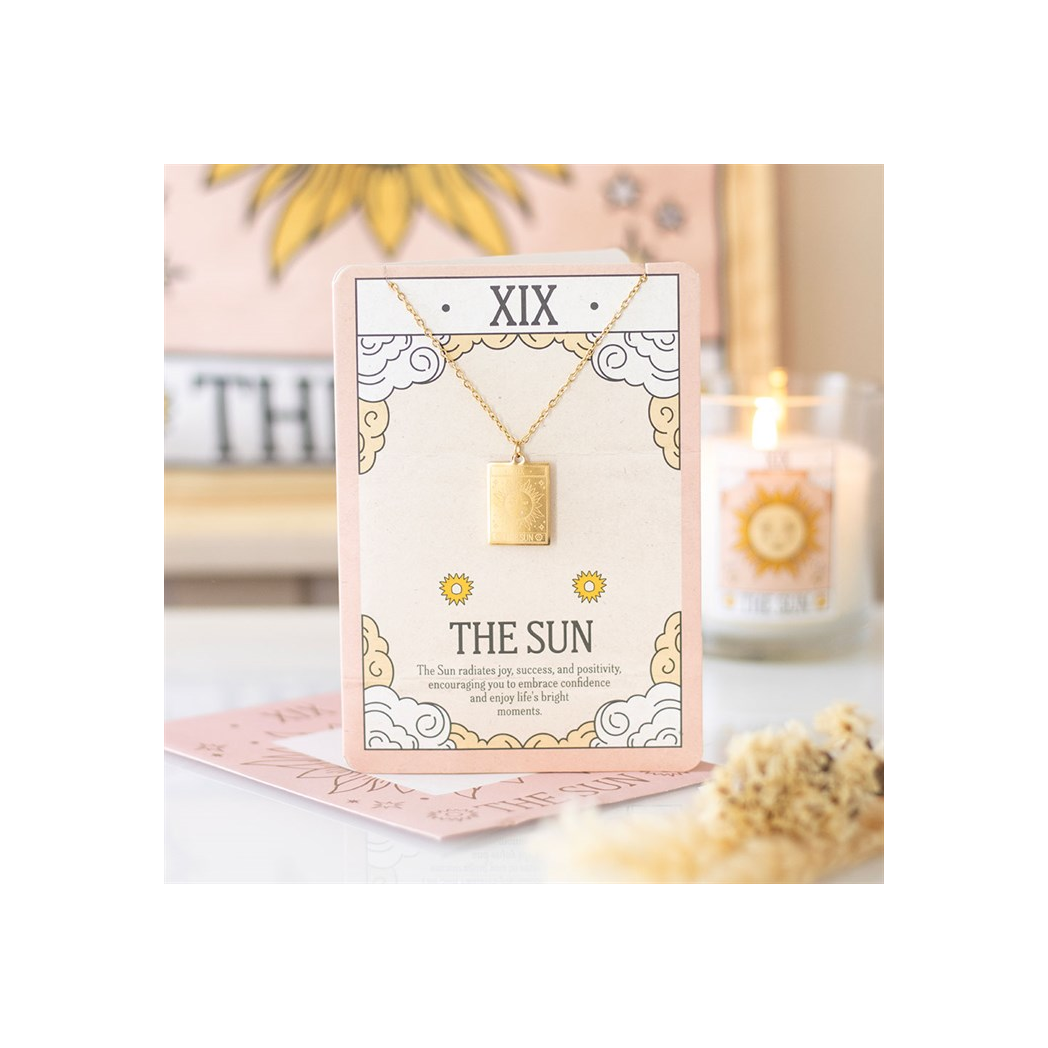 The Sun Vintage Tarot Necklace on Greeting Card