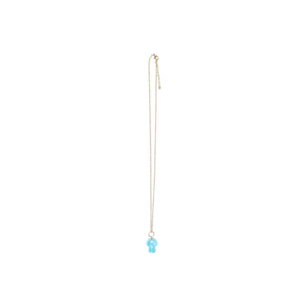 Blue Aura Mushroom Necklace Greeting Card