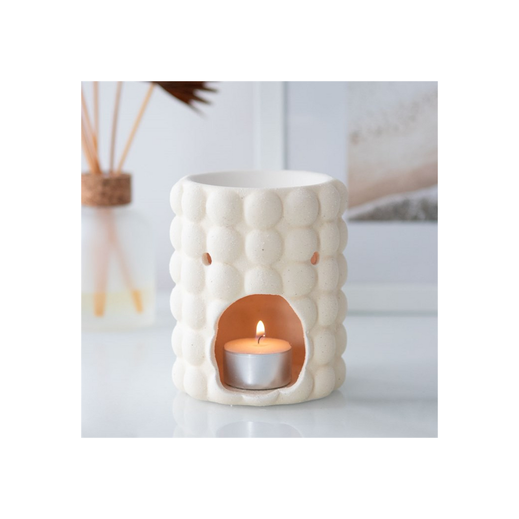 Cream Speckle Bubble Oil Burner and Wax Warmer