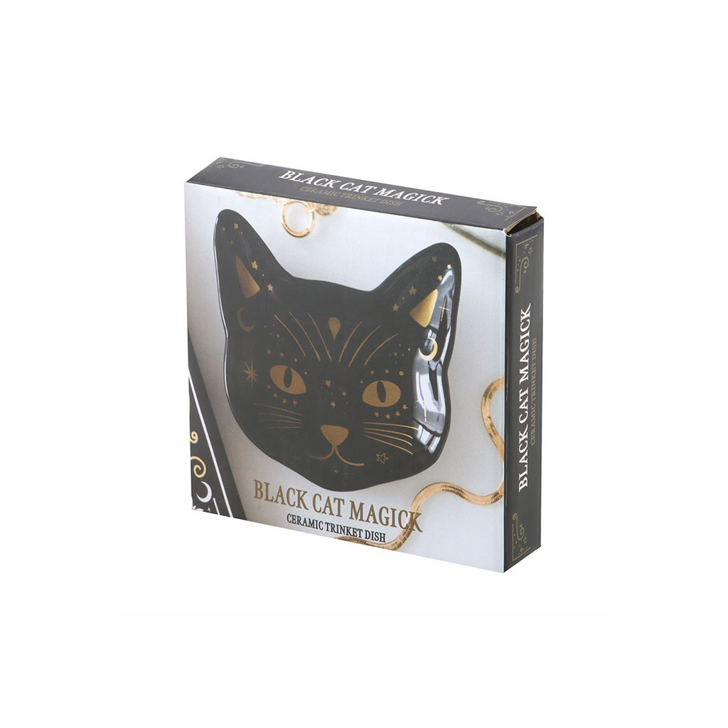 Magick Black Cat Face Trinket Dish
