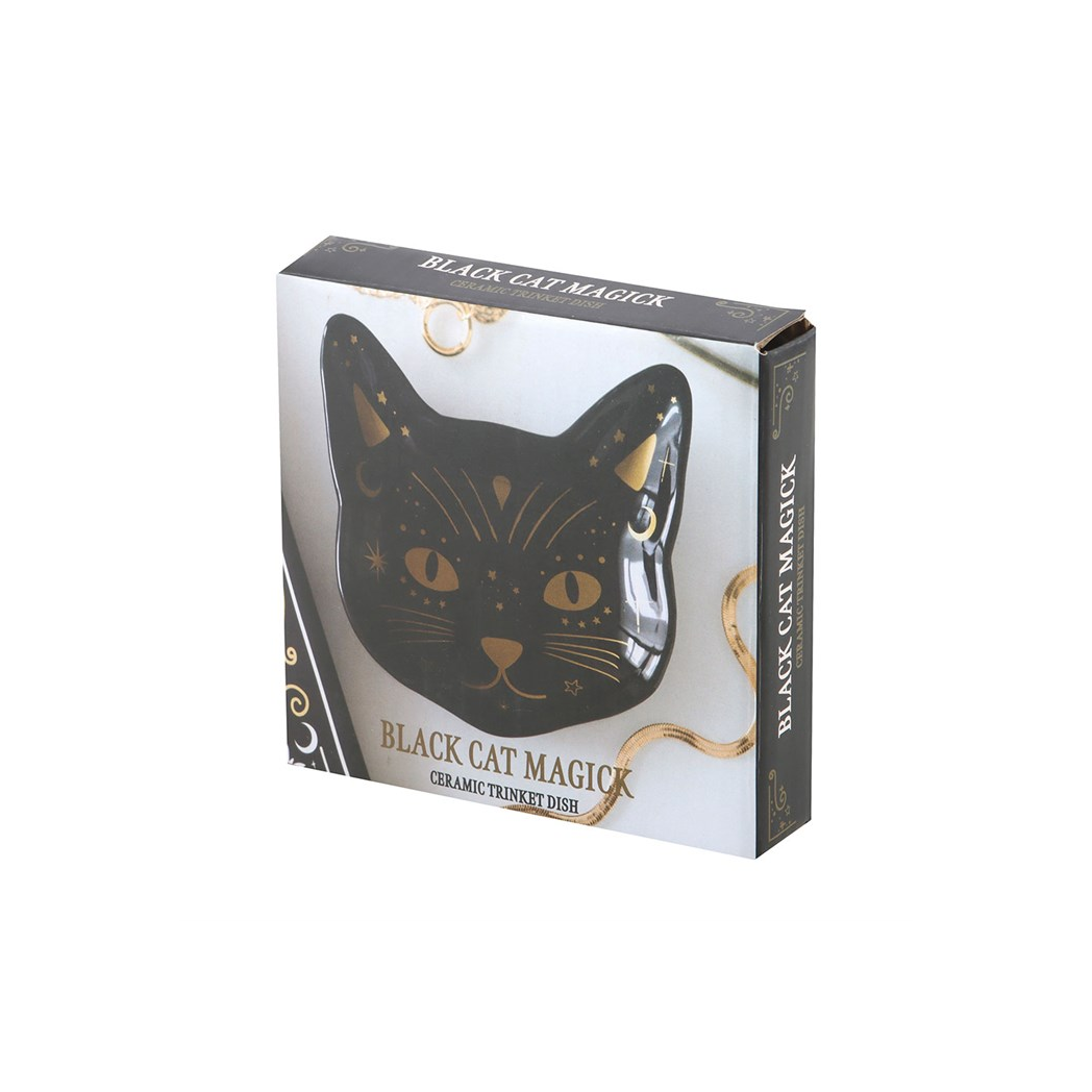Magick Black Cat Face Trinket Dish