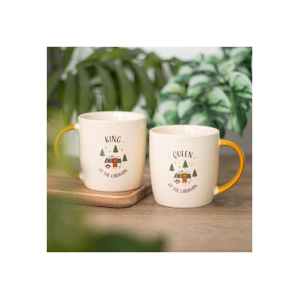 Camping King and Queen Couples Mug Set