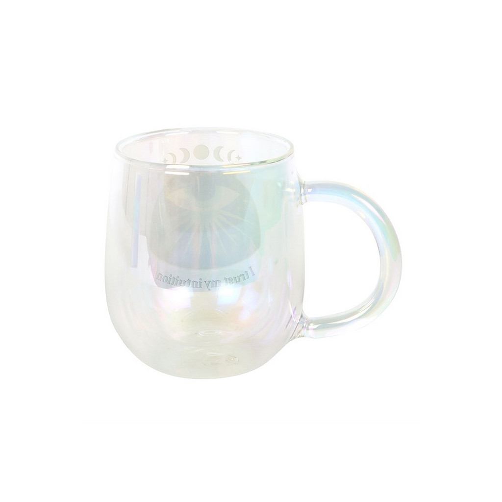 Intuition Double Walled Glass Mug with Aura Crystal Tea Infuser