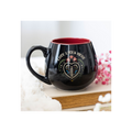 Love Lives Here Folk Heart Rounded Mug