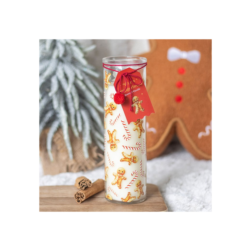 Candy Cane Warm Gingerbread Tube Candle