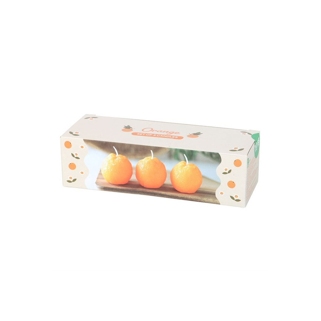 Set of 3 Orange Shaped Candles