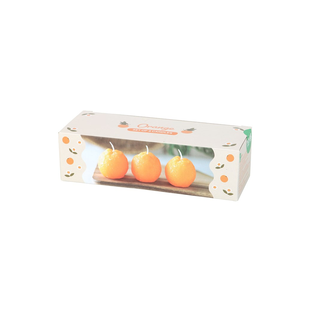 Set of 3 Orange Shaped Candles