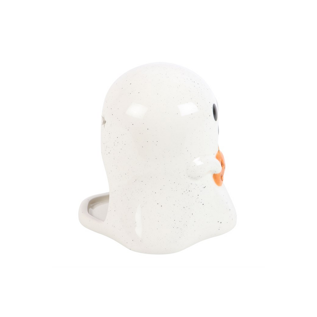 Ghost Shaped Tealight Candle Holder with Pumpkin