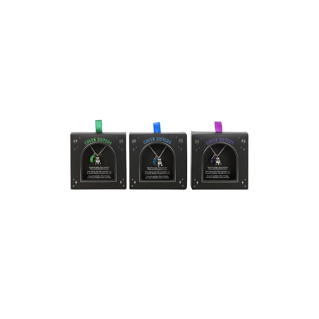 Set of 3 Coven Sisters Cauldron Charm Necklaces