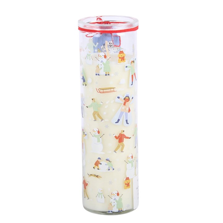 Snow Much Fun Print Frosty Vanilla Tube Candle