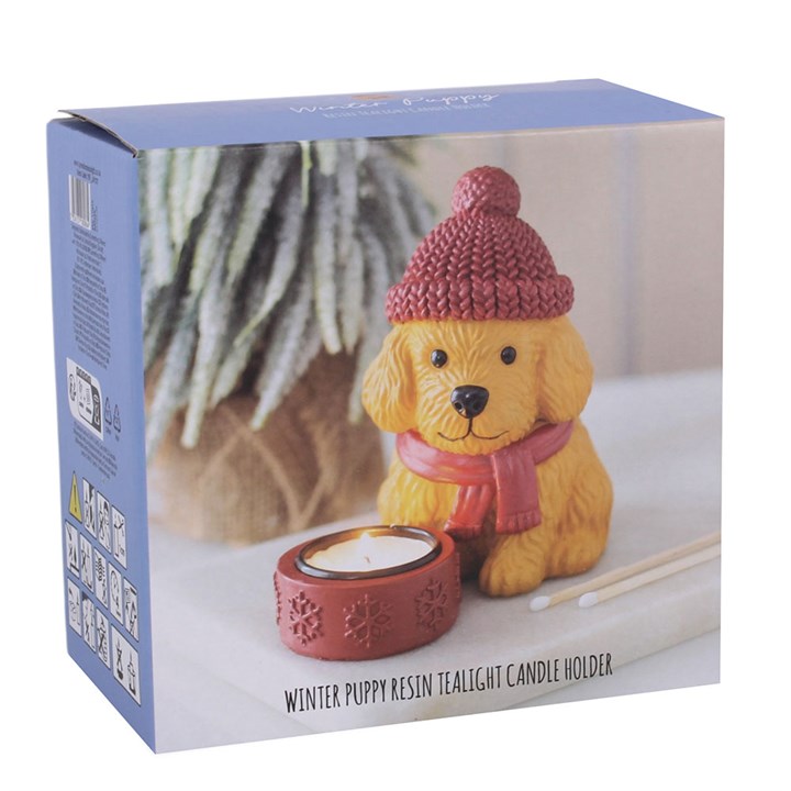 Winter Puppy Tealight Holder