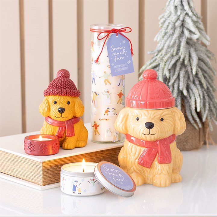 Winter Puppy Tealight Holder