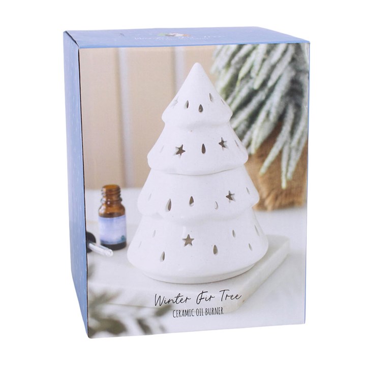 White Winter Fir Tree Oil Burner