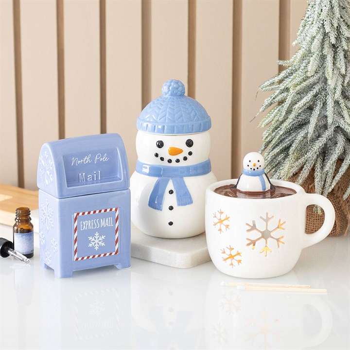Snowman Hot Chocolate Oil Burner and Wax Warmer