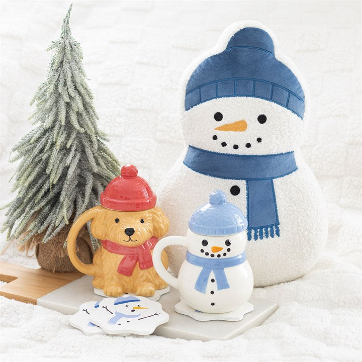 Snowman Shaped Boucle Cushion