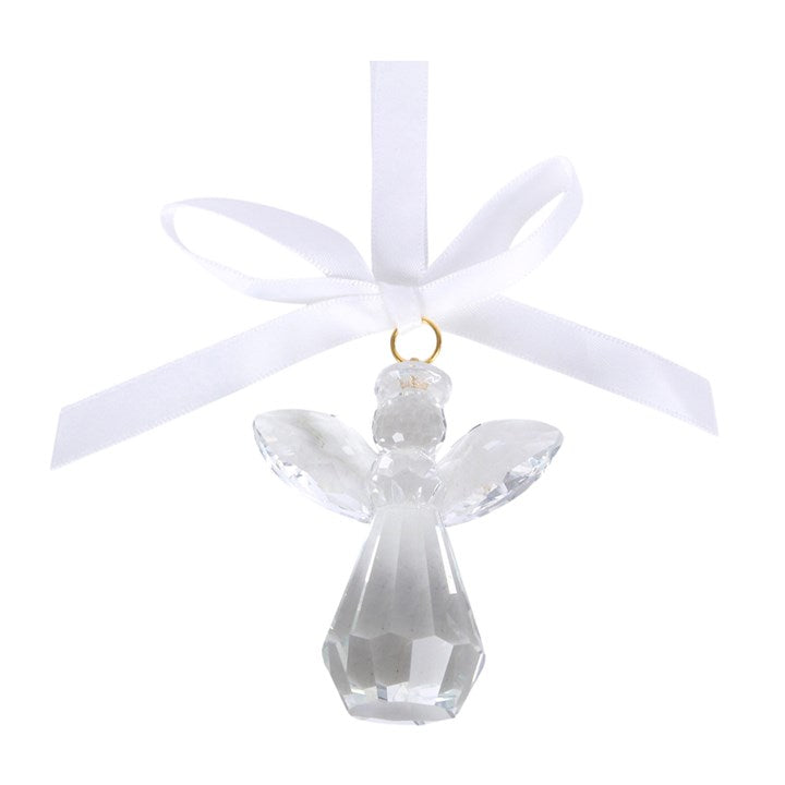 Always Beside You Faceted Glass Angel Hanging Decoration