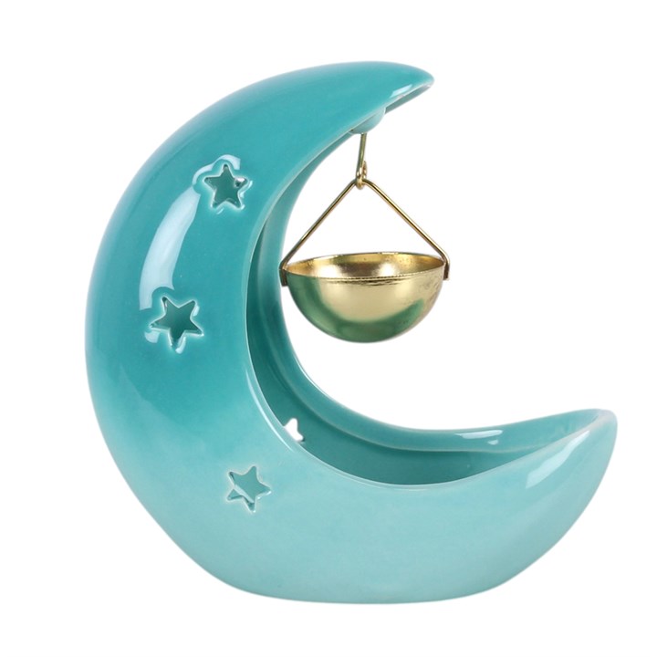 Blue Pastel Crescent Moon Hanging Oil Burner