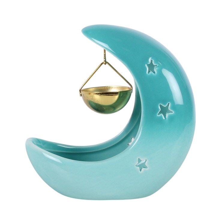 Blue Pastel Crescent Moon Hanging Oil Burner