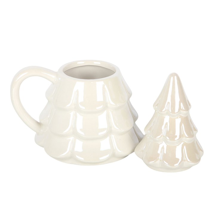 Iridescent Fir Tree Mug and Snowflake Spoon Set