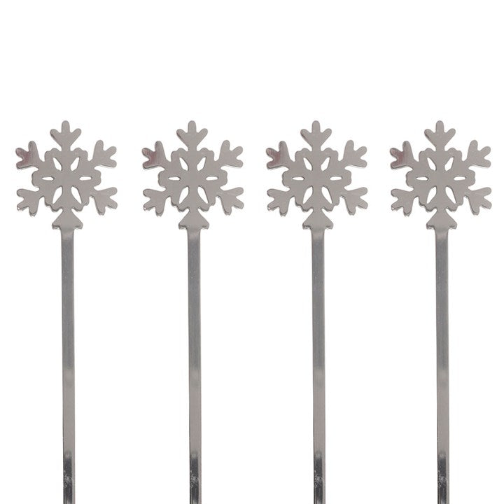 Set of 4 Metal Snowflake Spoons