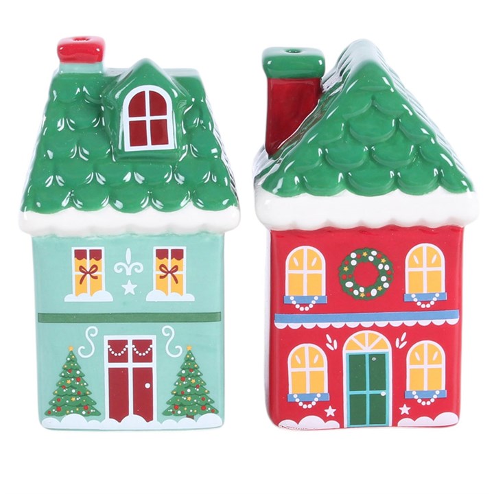 Christmas House Salt and Pepper Shakers