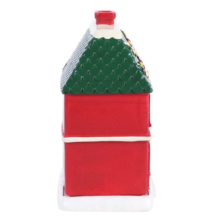 Red Christmas House Incense Cone Burner