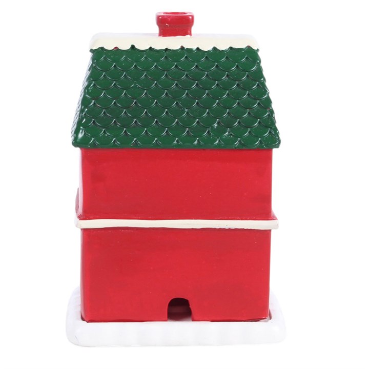 Red Christmas House Incense Cone Burner