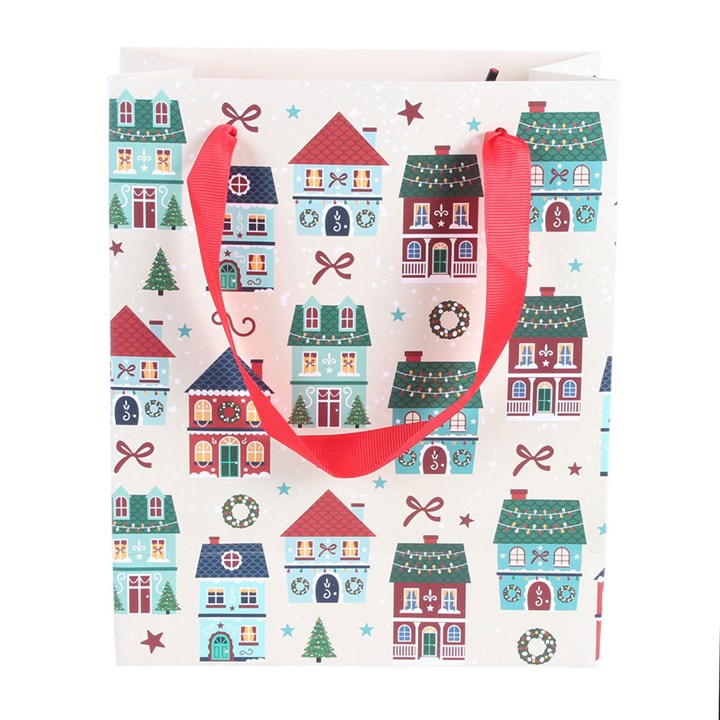 Christmas Street Print Gift Bag