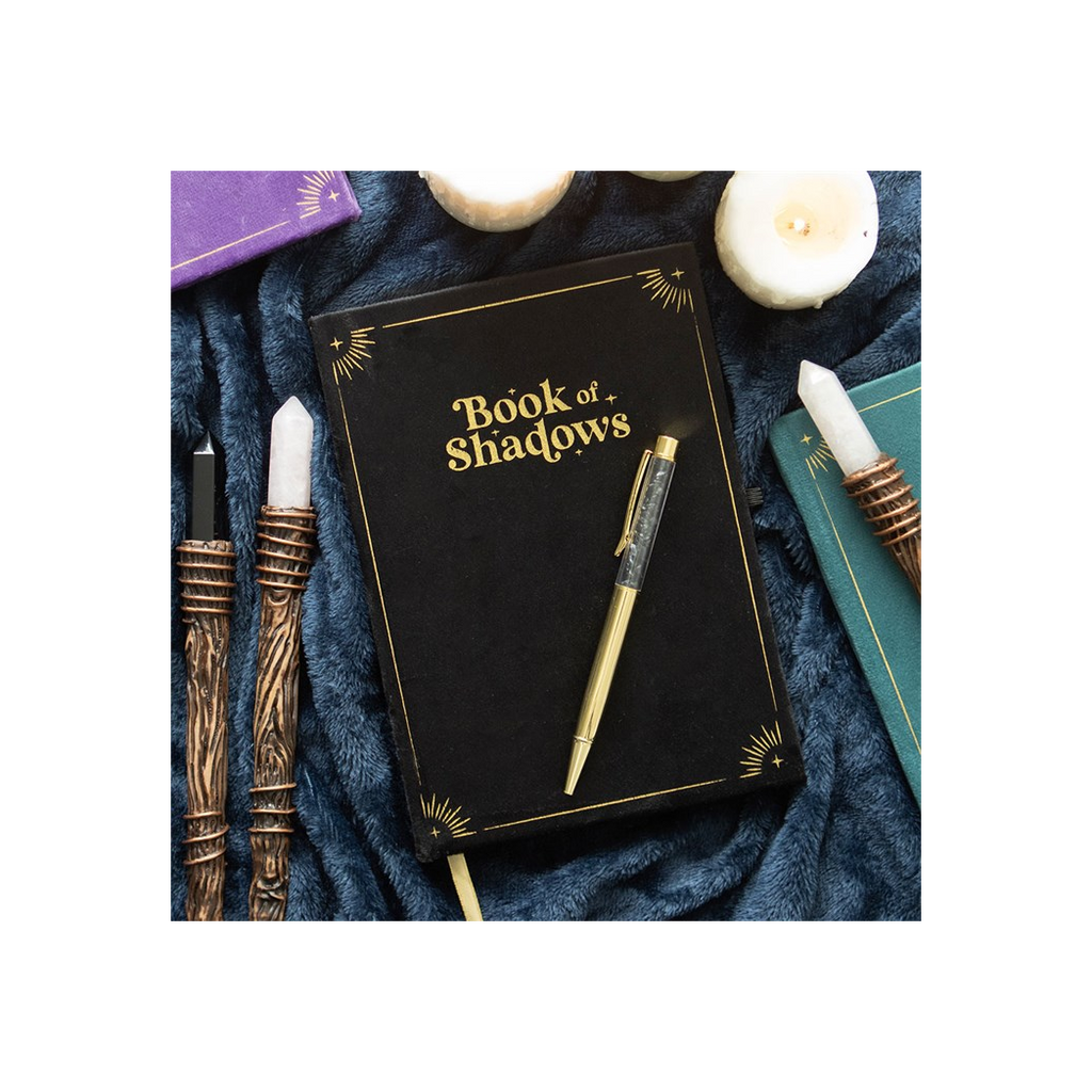 Book of Shadows Journal with Black Obsidian Crystal Pen