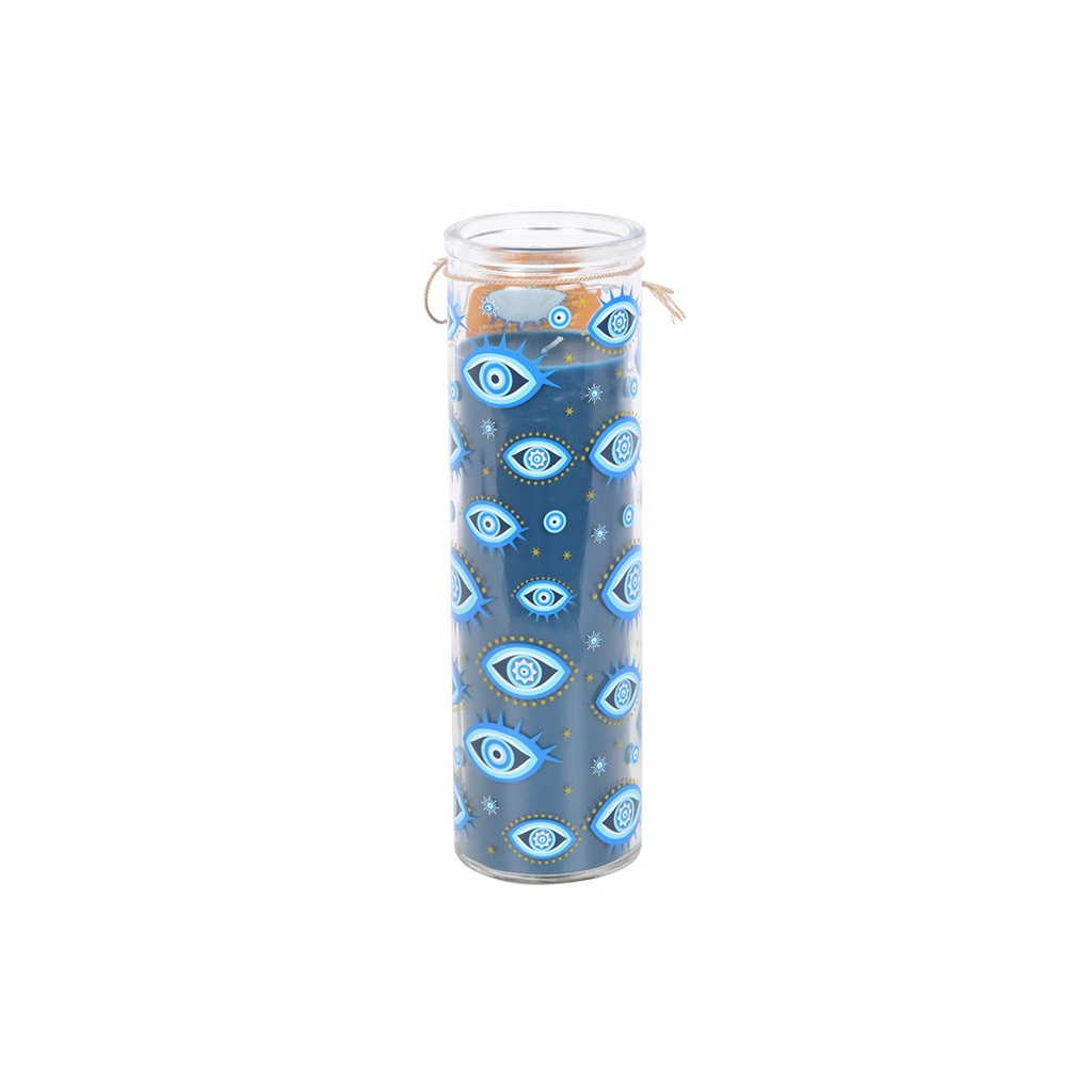 All Seeing Eye Print White Rose Tube Candle